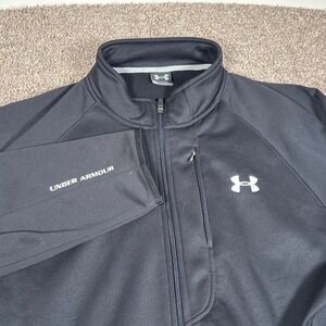Under Armour Mens Black Full Zip Jacket Pockets XL Outdoors
